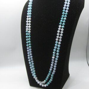 Long Blue Glass Necklace